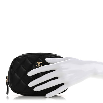 Chanel Caviar Quilted Small Curvy Pouch Cosmetic Case Black 2 of 8