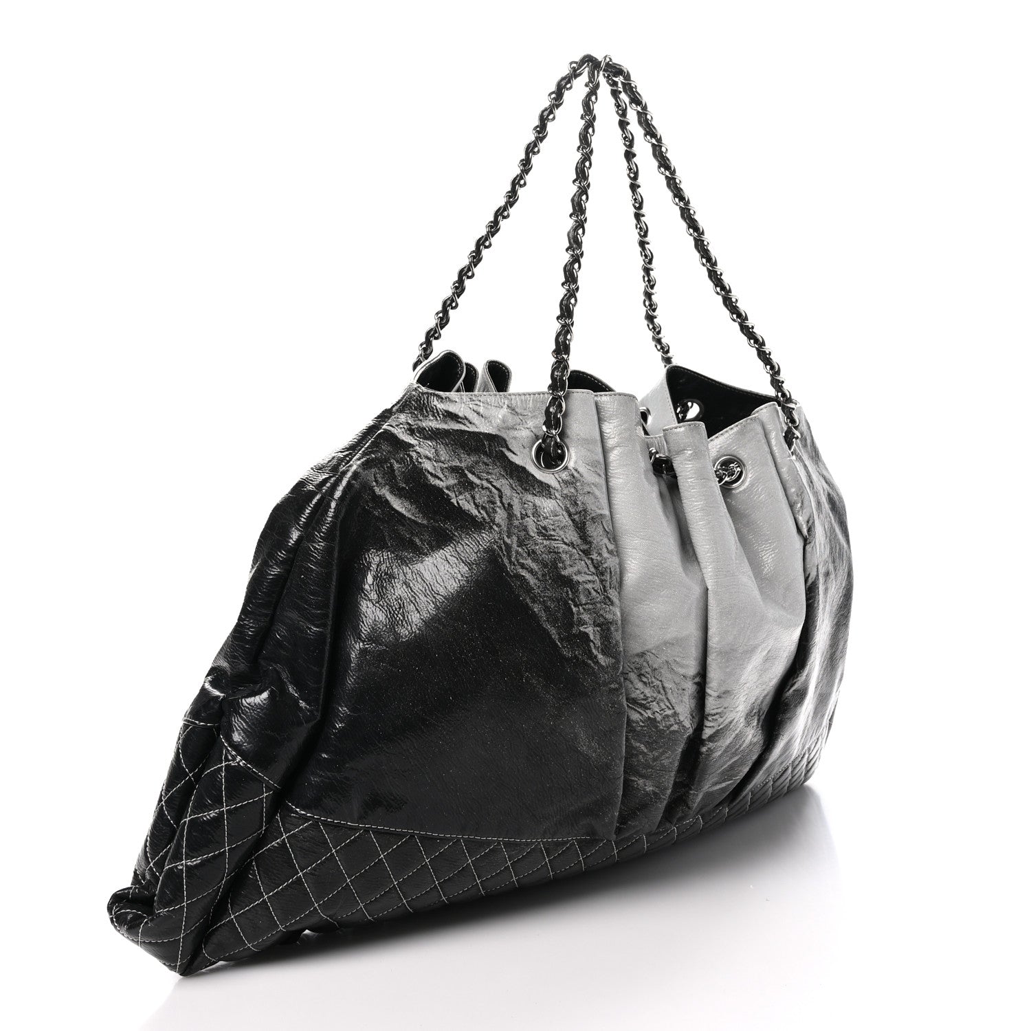 Chanel Vinyl Quilted Melrose Degrade Tote Black 3 of 10