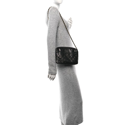 Chanel Lizard Quilted Small Tassel Camera Case Black 2 of 10