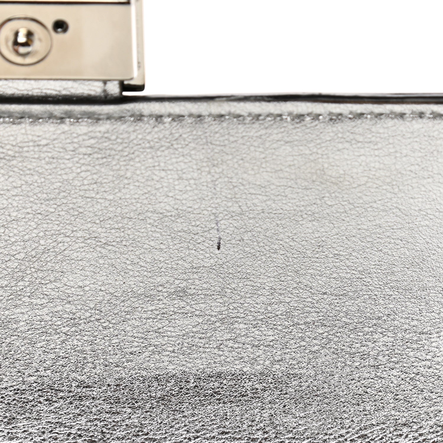 Fendi Vitello Catalan Mirror FF 1974 Embossed Continental Wallet Argento 8 of 8