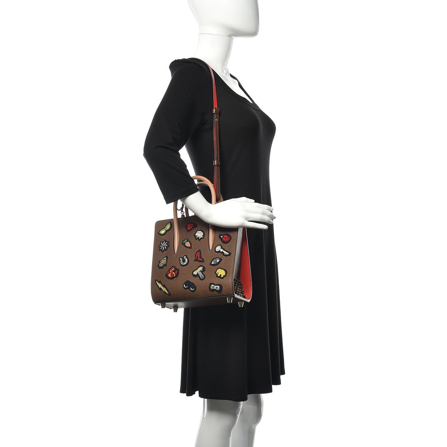 Christian Louboutin Nubuck Patch Small Eccusion Paloma Version Chatain 2 of 9