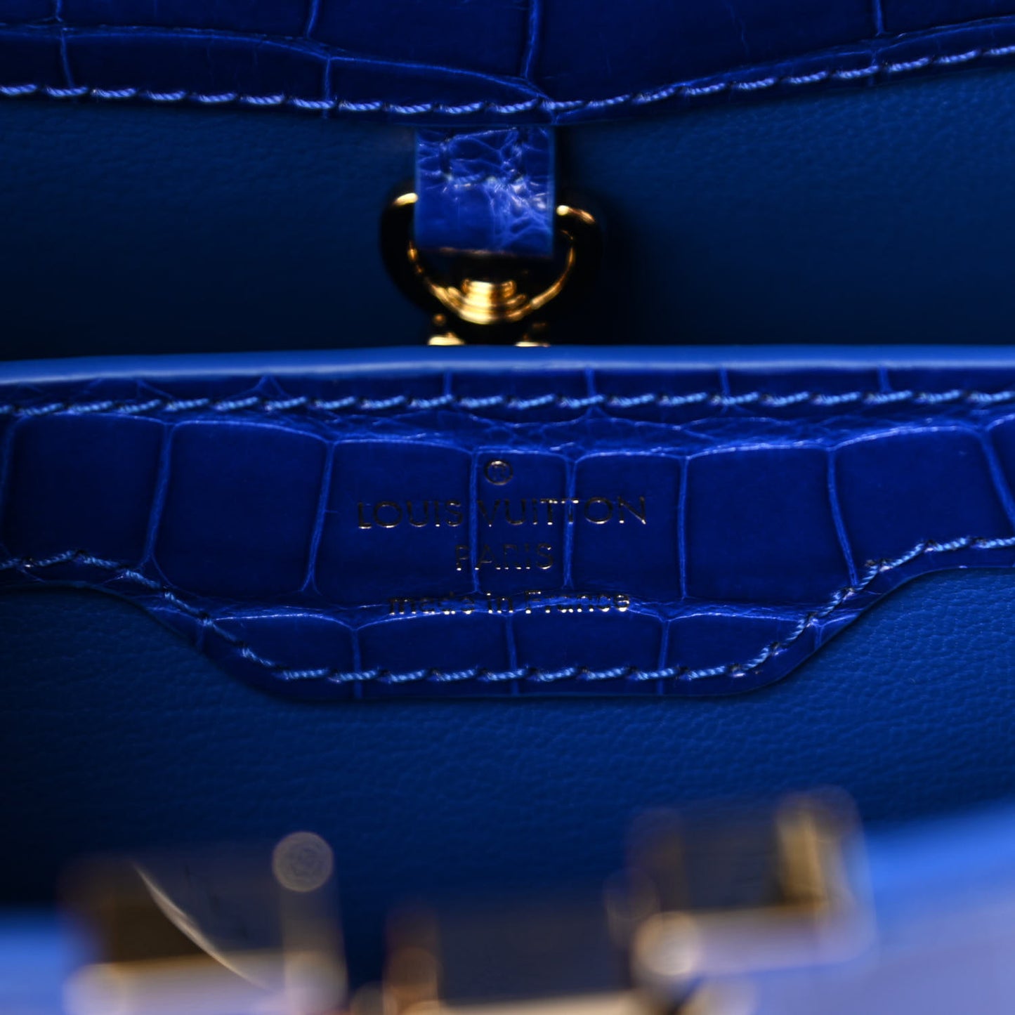 Alligator Capucines BB Bleu Santorin