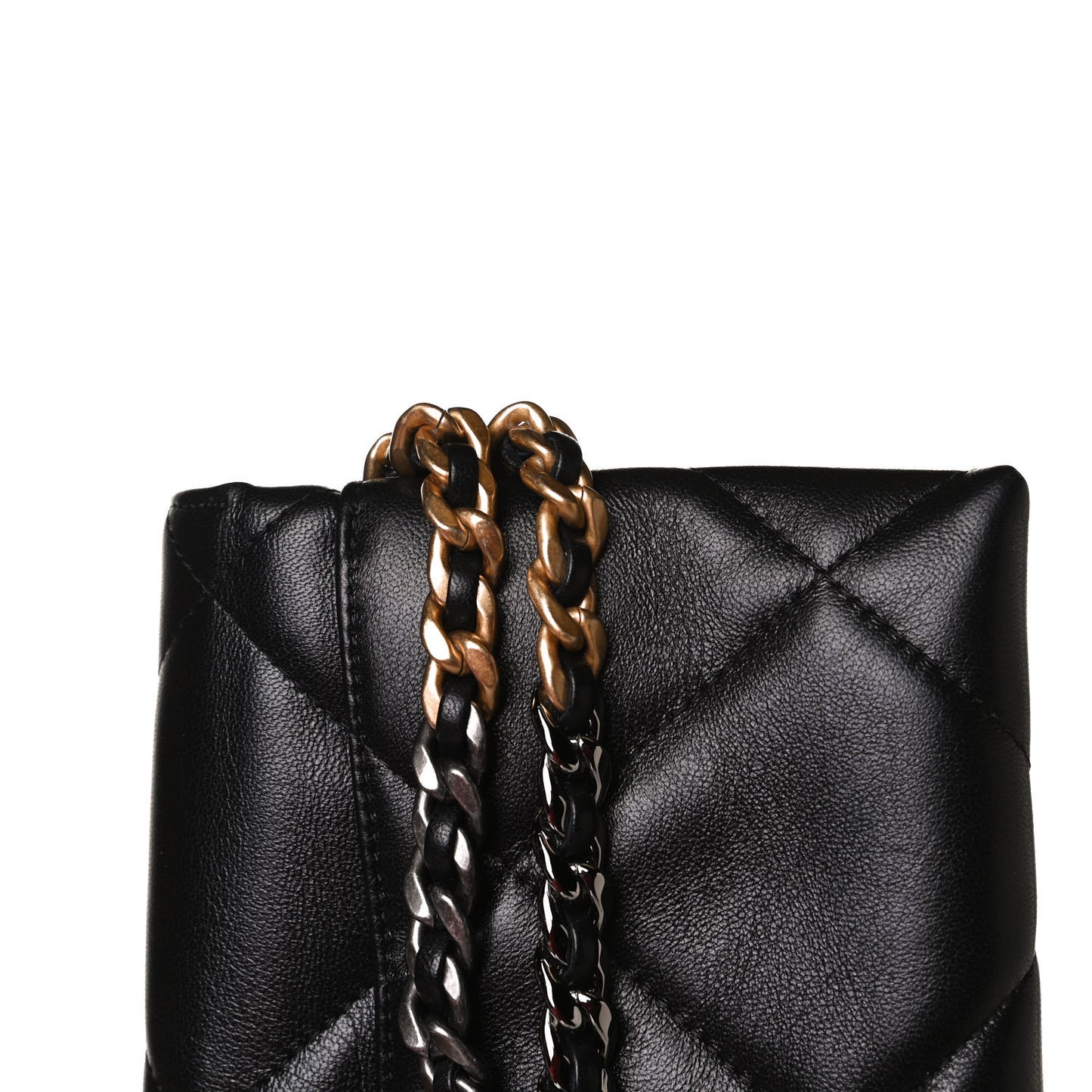 Lambskin Quilted Chanel 19 Flap Clutch Black