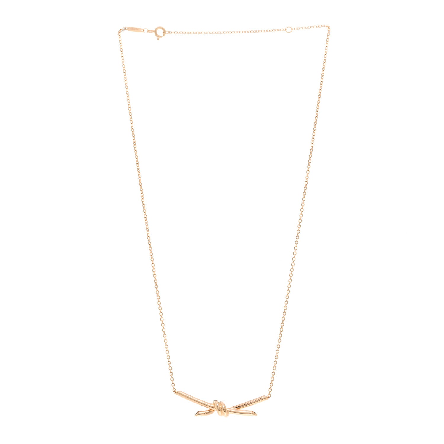 Tiffany 18K Rose Gold Knot Necklace 3 of 5