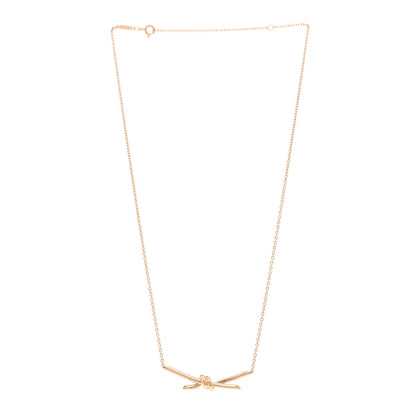 Tiffany 18K Rose Gold Knot Necklace 3 of 5