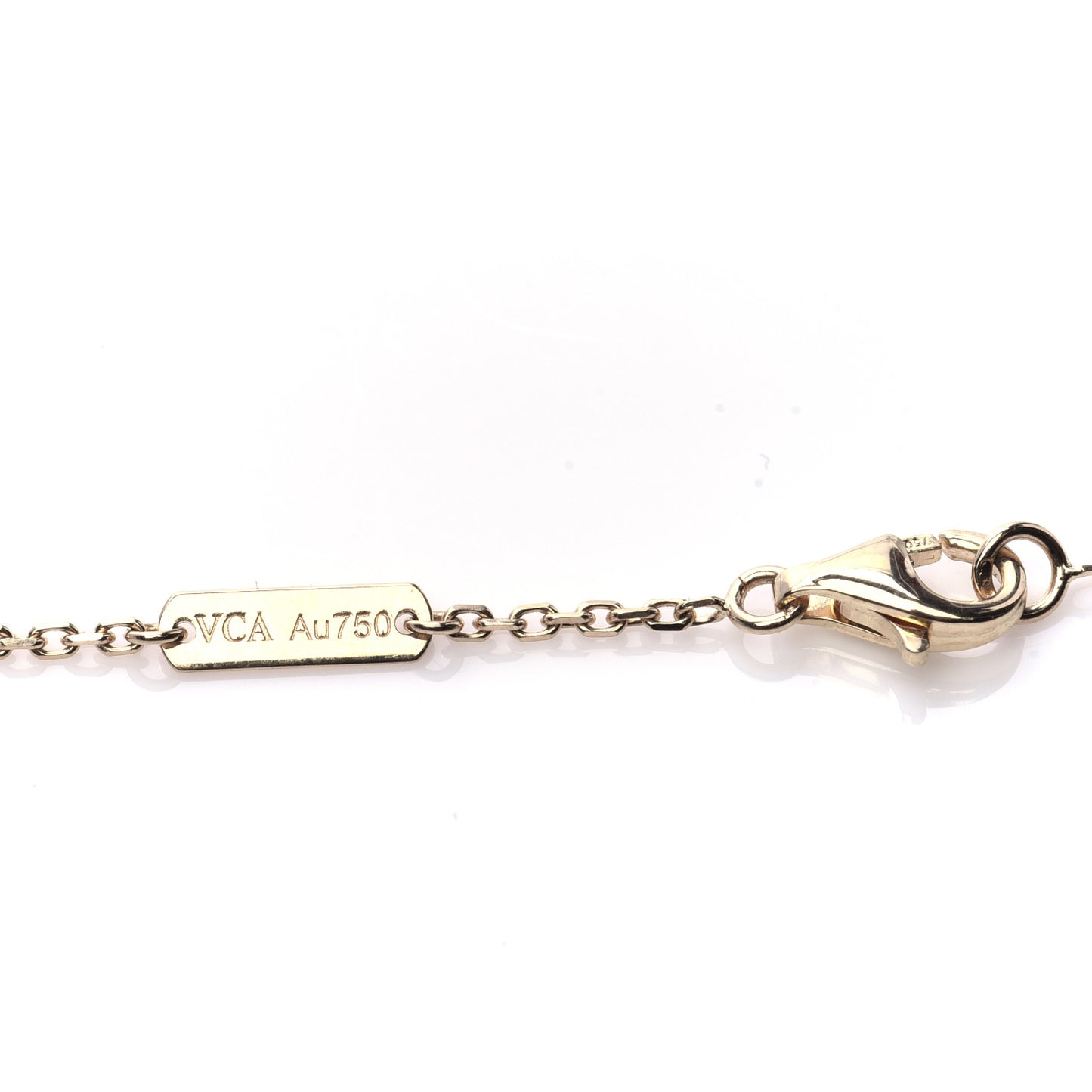 18K Yellow Gold Black Onyx Vintage Alhambra Pendant Necklace