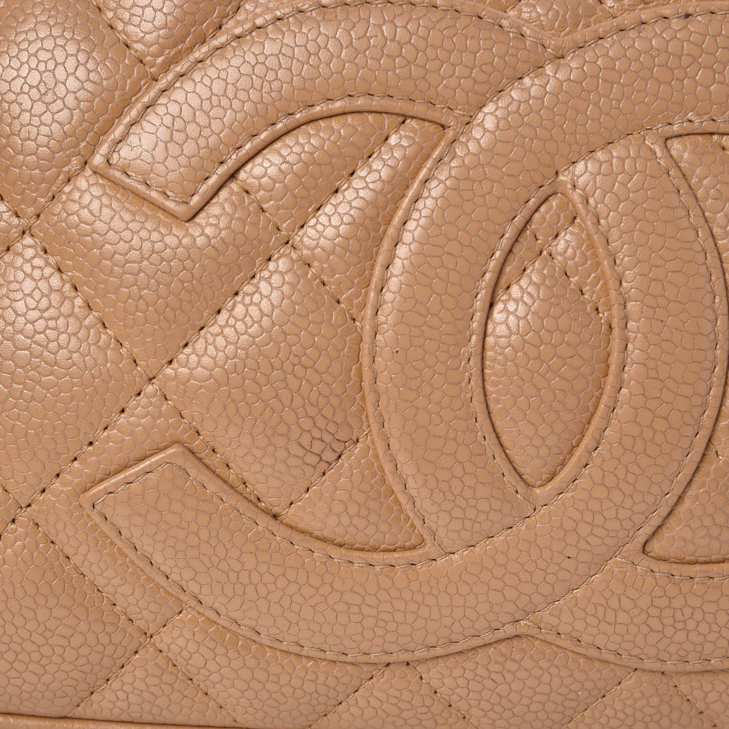 Chanel Caviar Quilted CC Shoulder Bag Beige 16 of 16