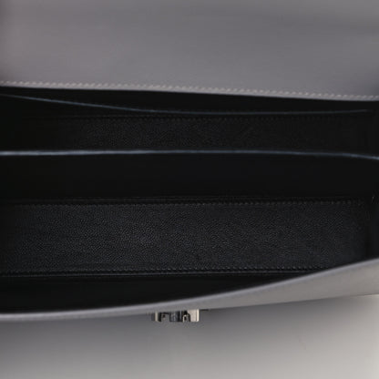 Saint Laurent Grain de Poudre Medium Classic Monogram Cassandra Top Handle Granite 5 of 15