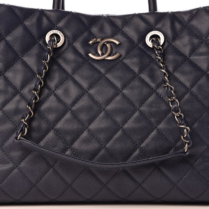 Chanel Caviar Quilted Large Coco Handle Shopping Tote Navy 10 of 10