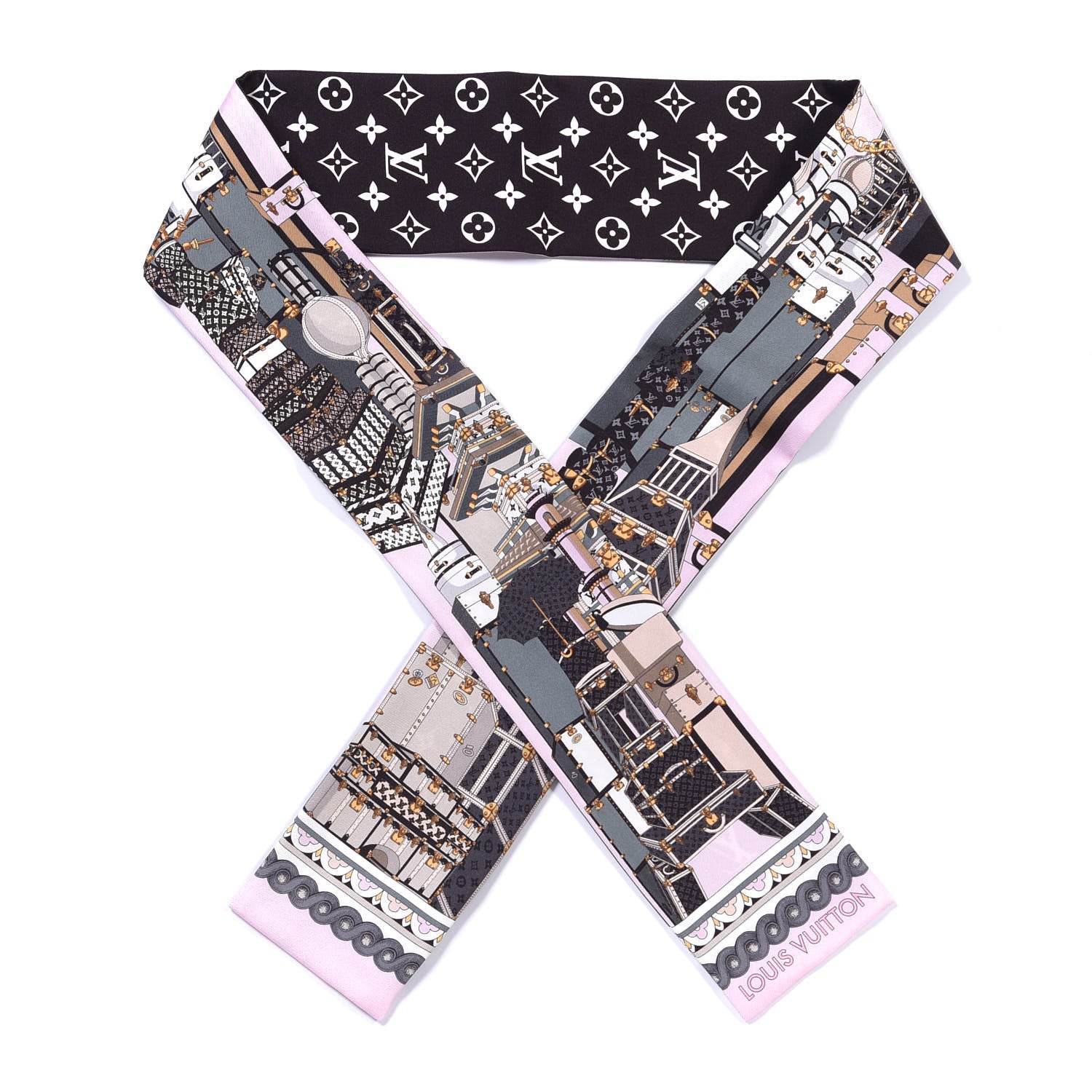 Louis Vuitton Silk Monogram Around The World Bandeau Black 1 of 3