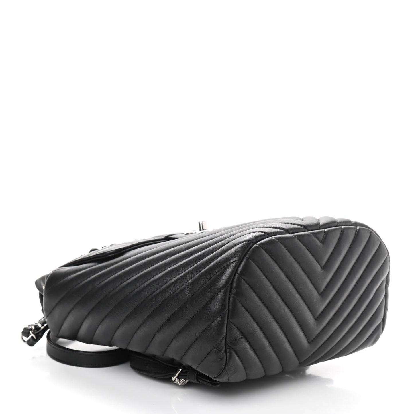 Calfskin Chevron Quilted Small Urban Spirit Backpack Black