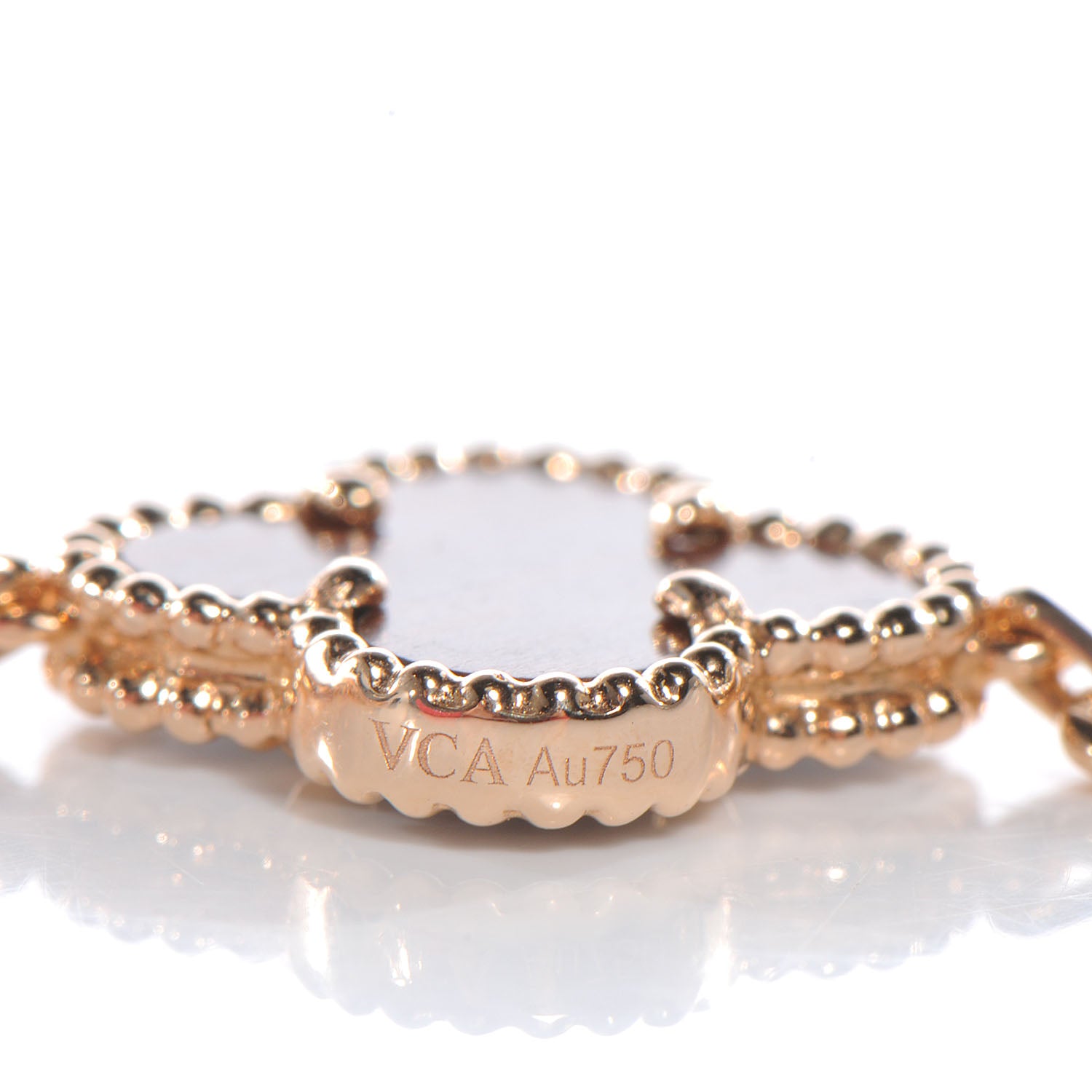 Van Cleef & Arpels 18K Rose Gold Letterwood 5 Motifs Vintage Alhambra Bracelet 6 of 9