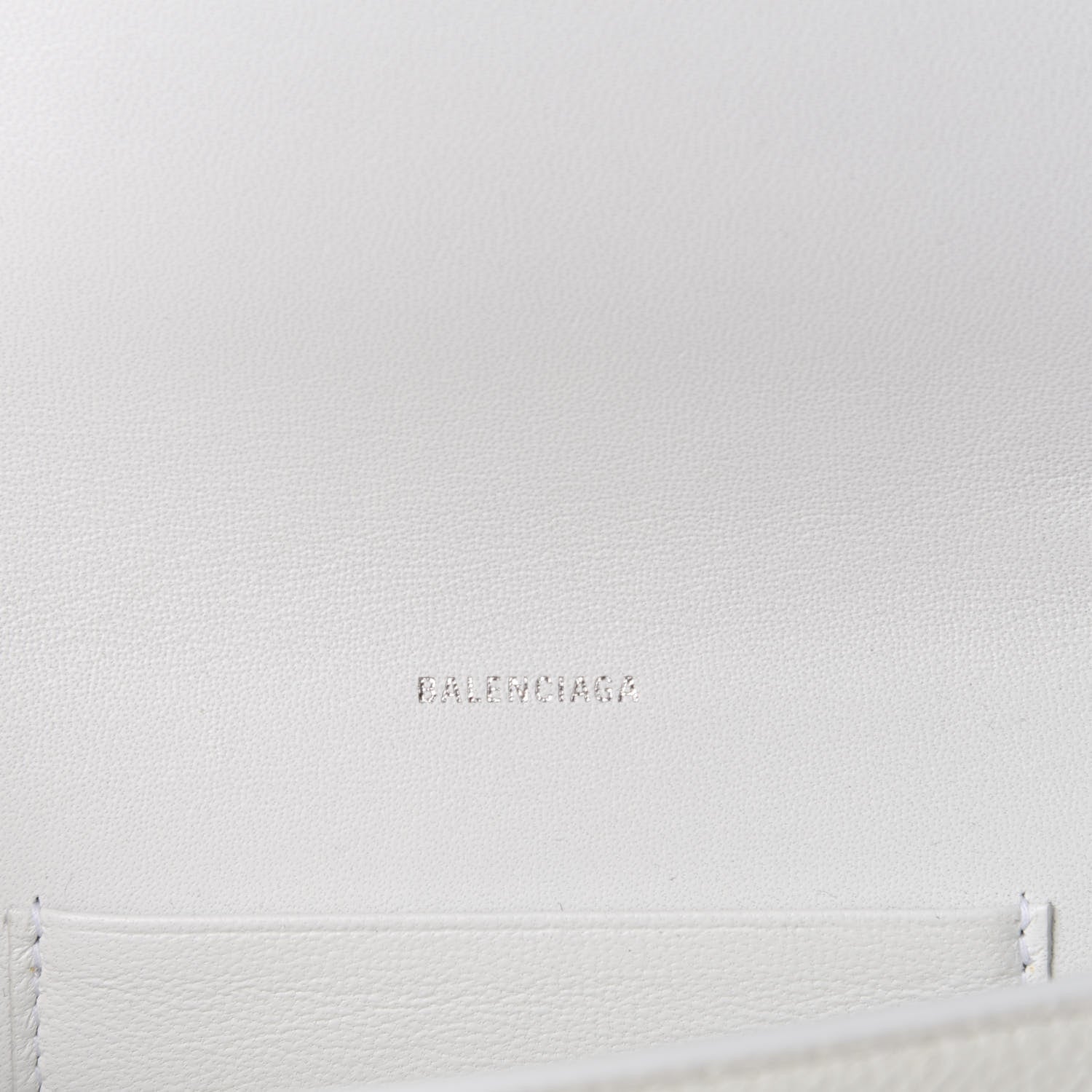 Balenciaga Grained Calfskin Logo Cash Phone Holder Wallet On Chain White Fluo Pink 9 of 12