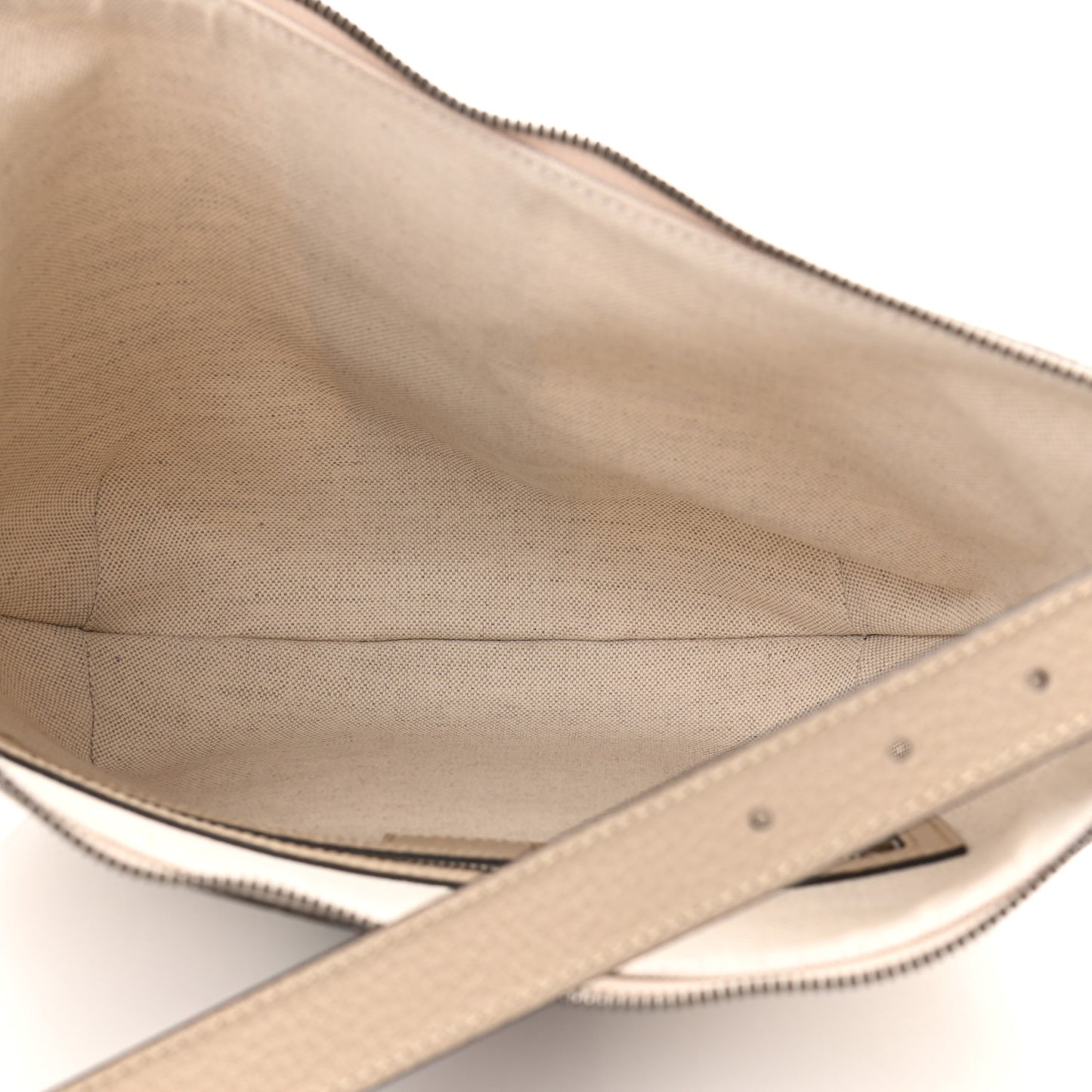 GG Supreme Monogram Textured Dollar Calfskin Web Small Ophidia Half Moon Hobo Beige Mystic White Oatmeal
