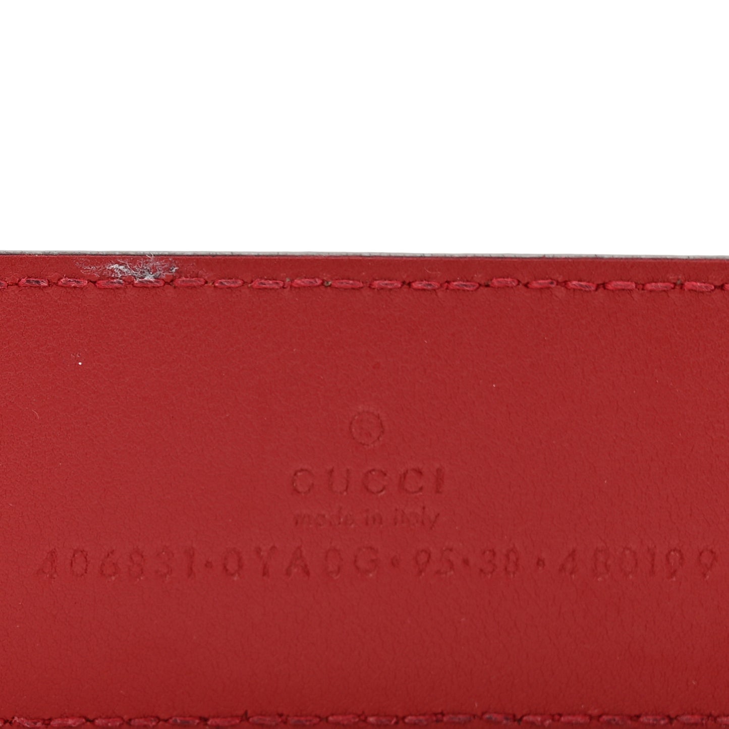 Plutone Calfskin Double G 40mm Belt 95 38 Rosso