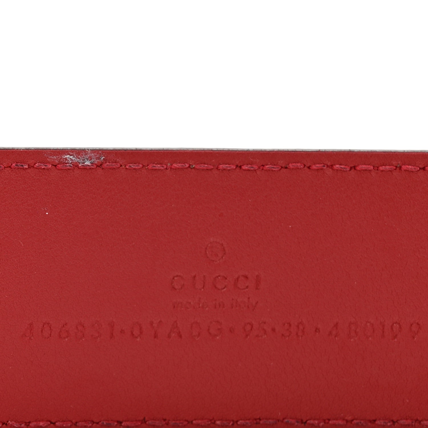 Gucci Plutone Calfskin Double G 40mm Belt 95 38 Rosso 5 of 10