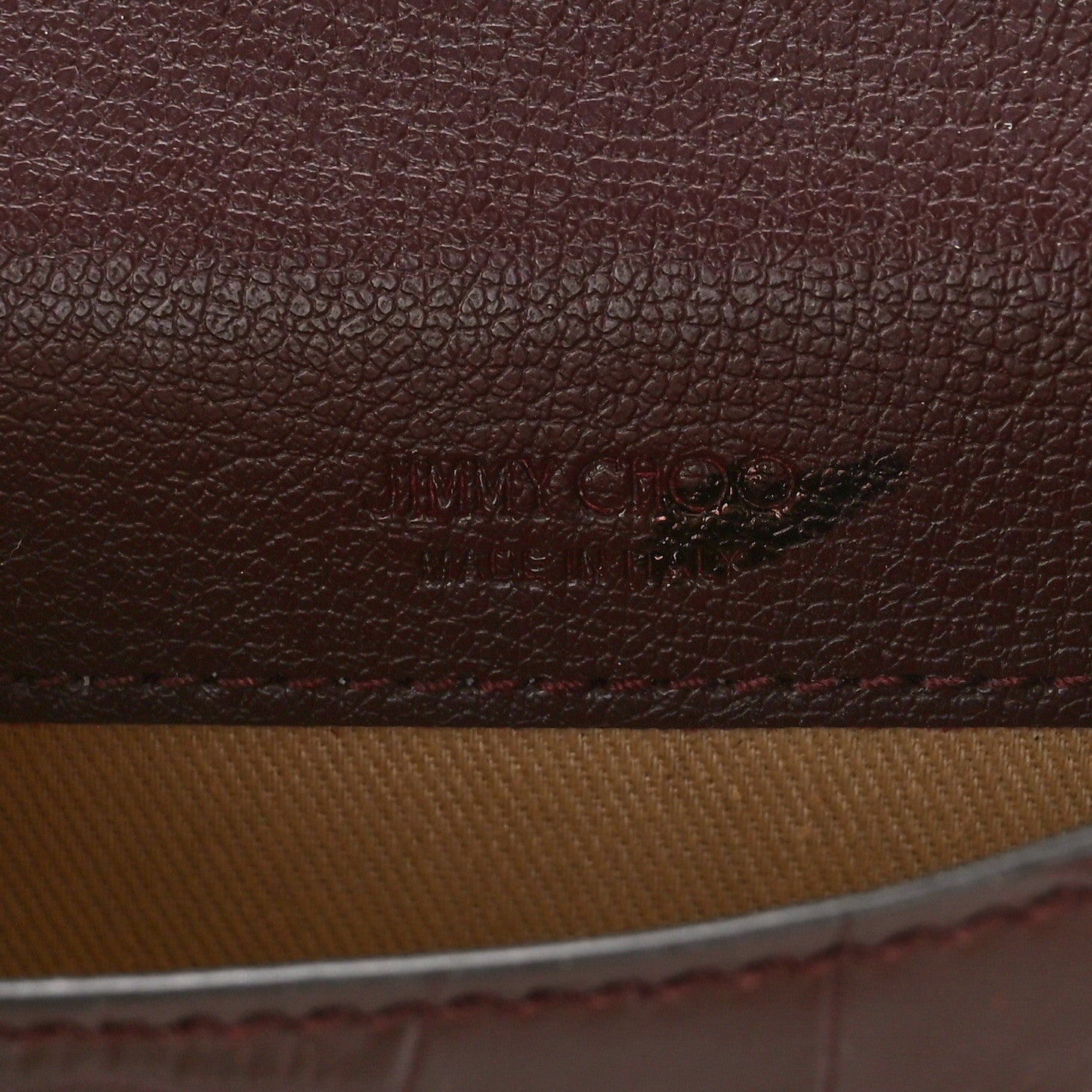 Jimmy Choo Crocodile Embossed Calfskin Micro JC Top Handle Bordeaux 6 of 8
