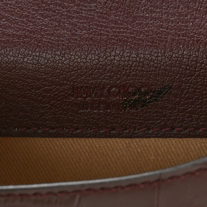 Jimmy Choo Crocodile Embossed Calfskin Micro JC Top Handle Bordeaux 6 of 8