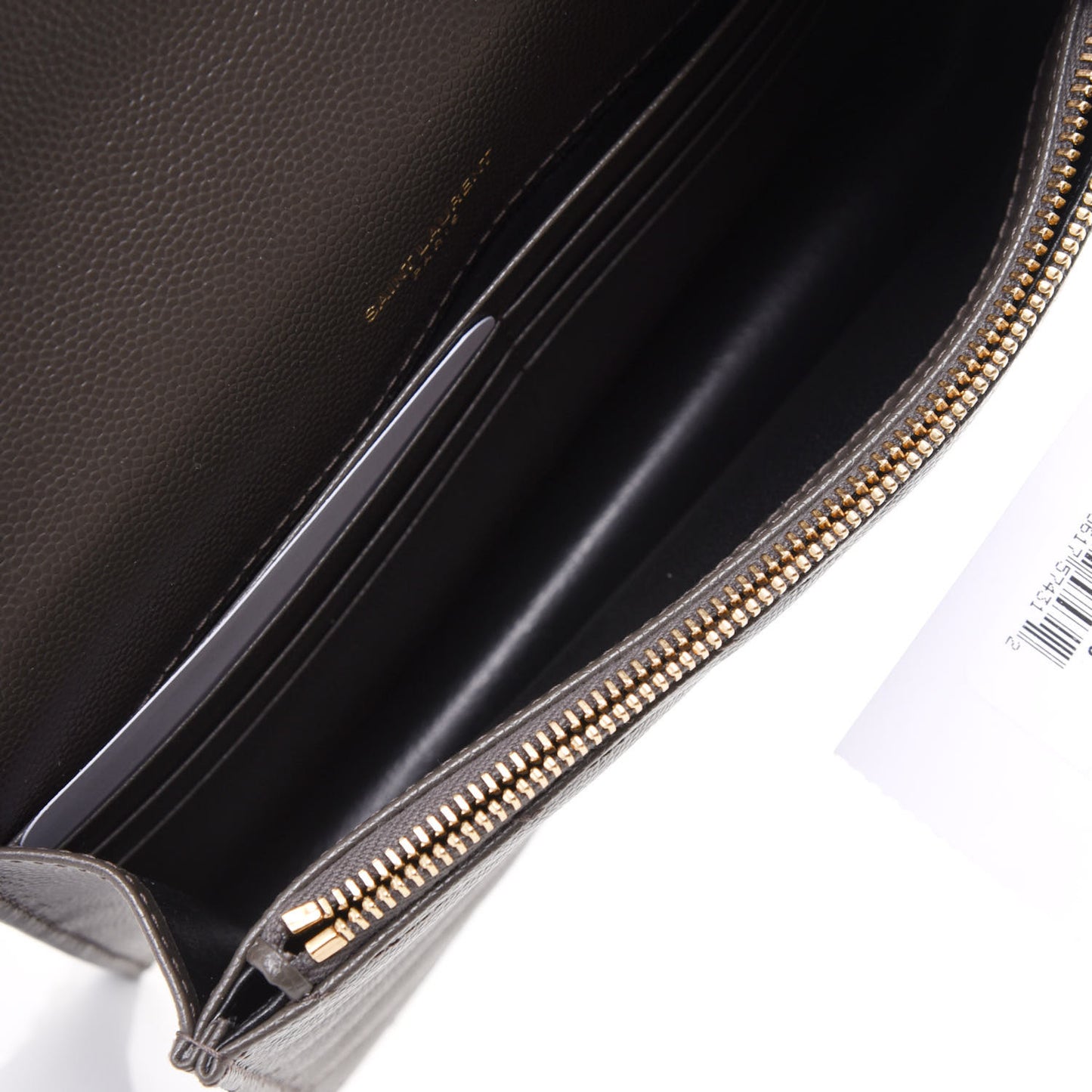 Grain De Poudre Matelasse Chevron Monogram Envelope Chain Wallet Pebble