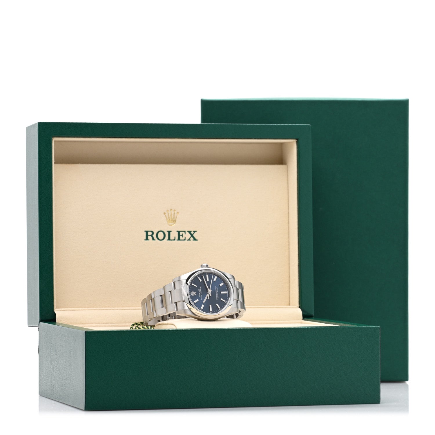 Rolex Stainless Steel 34mm Oyster Perpetual Watch Bright Blue 124200 5 of 5