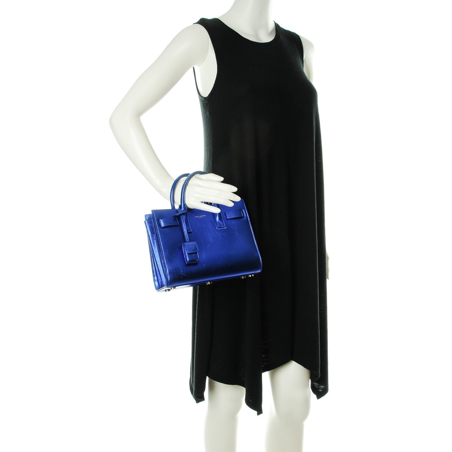 Metallic Calfskin Nano Sac De Jour Royal Blue