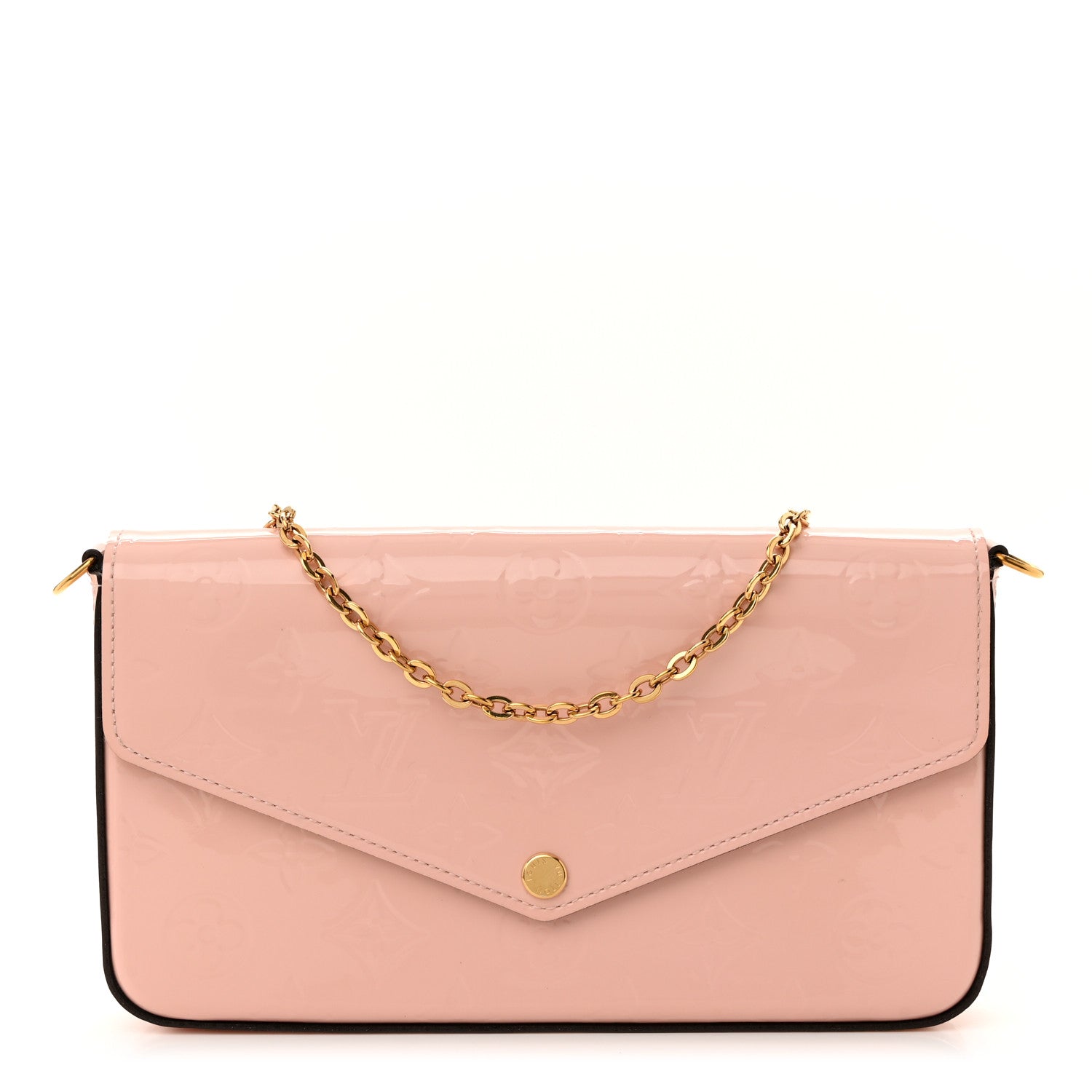 Louis Vuitton Vernis Felicie Chain Wallet Rose Ballerine 1 of 9