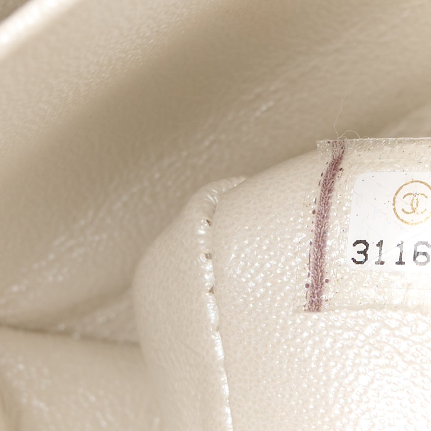 Iridescent Calfskin Quilted Medium Double Flap White