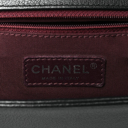 Chanel Goatskin Quilted Patent New Medium Duo Boy Flap Black 6 of 10