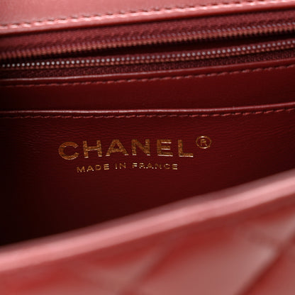 Chanel Lambskin Quilted Mini Top Handle Rectangular Flap Burgundy 6 of 10