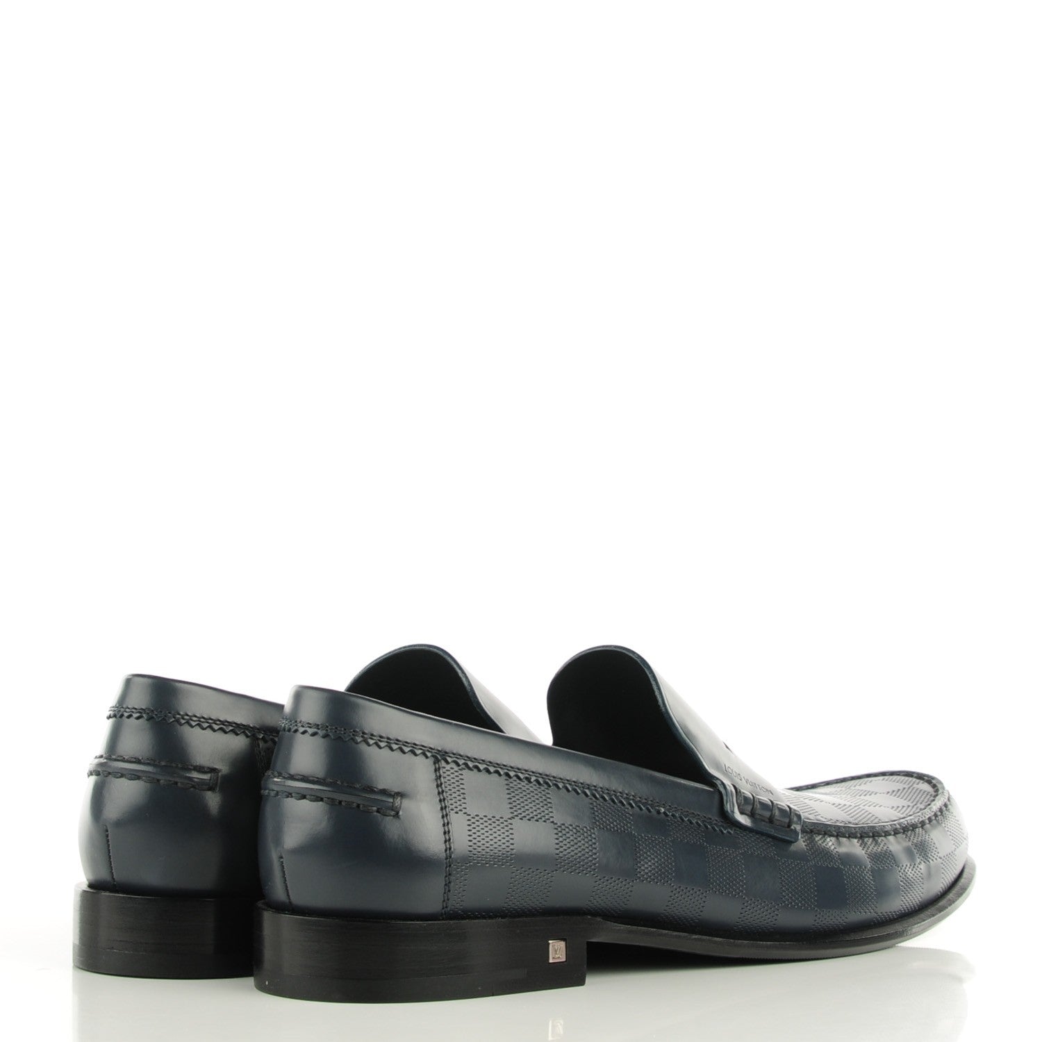Louis Vuitton Mens Damier Infini Santiago Loafers 9.5 Cosmos 4 of 9