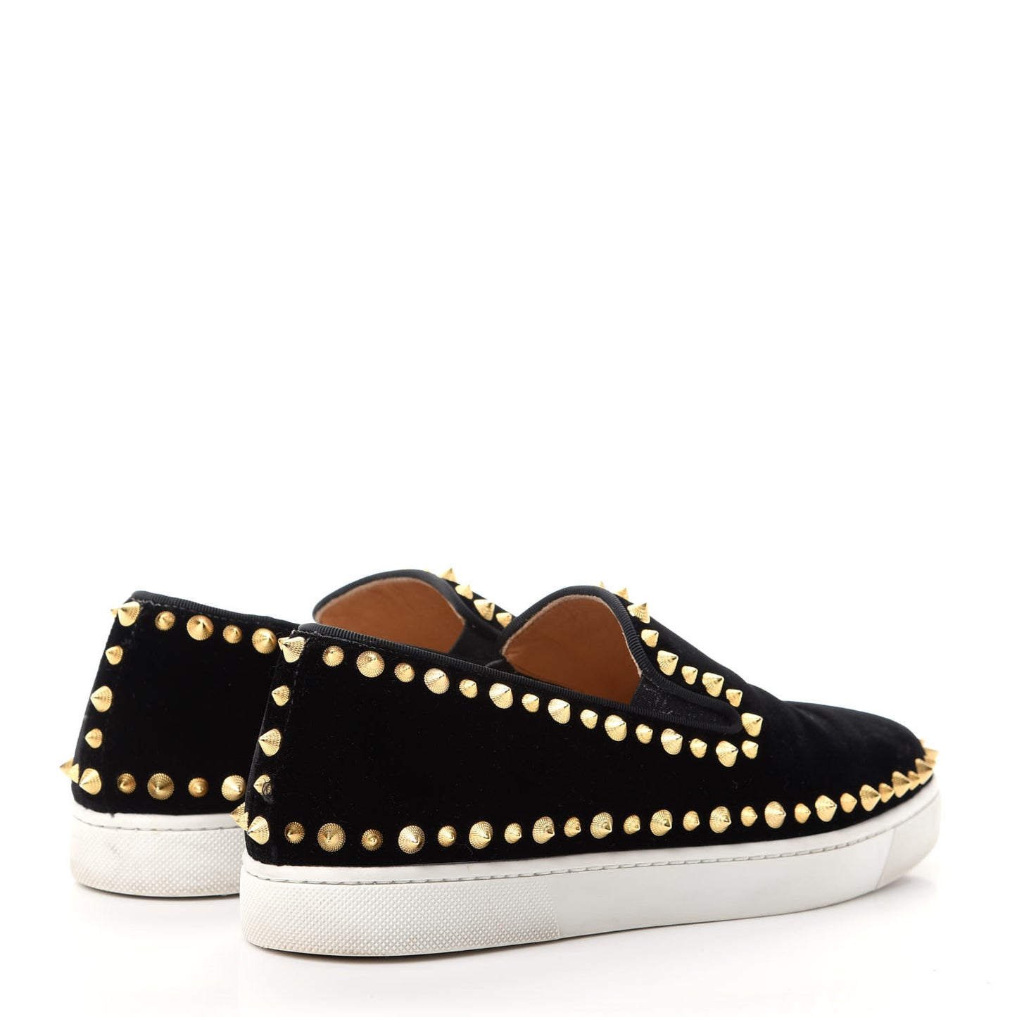 Velvet Womens Spikes Pik Boat Sneakers 38 Black