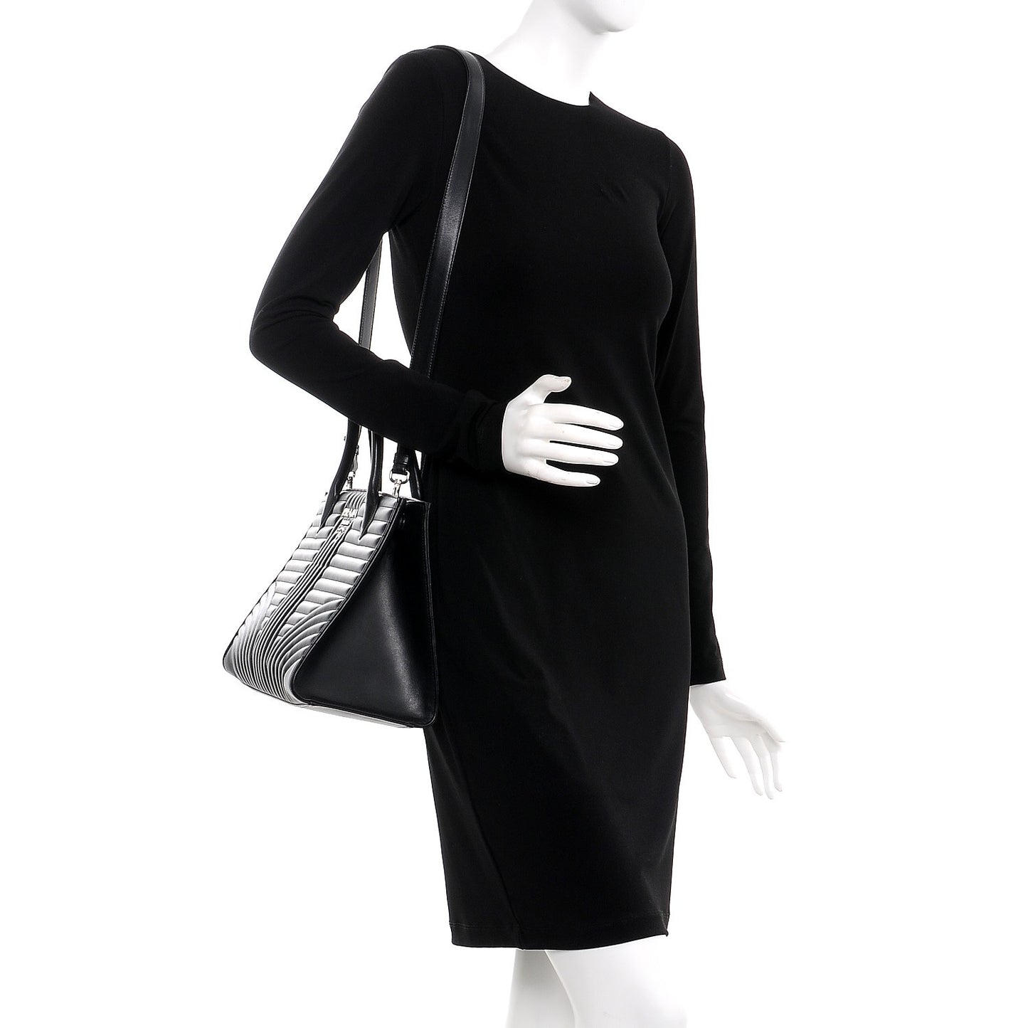 Soft Calfskin Diagramme Handbag Nero Black