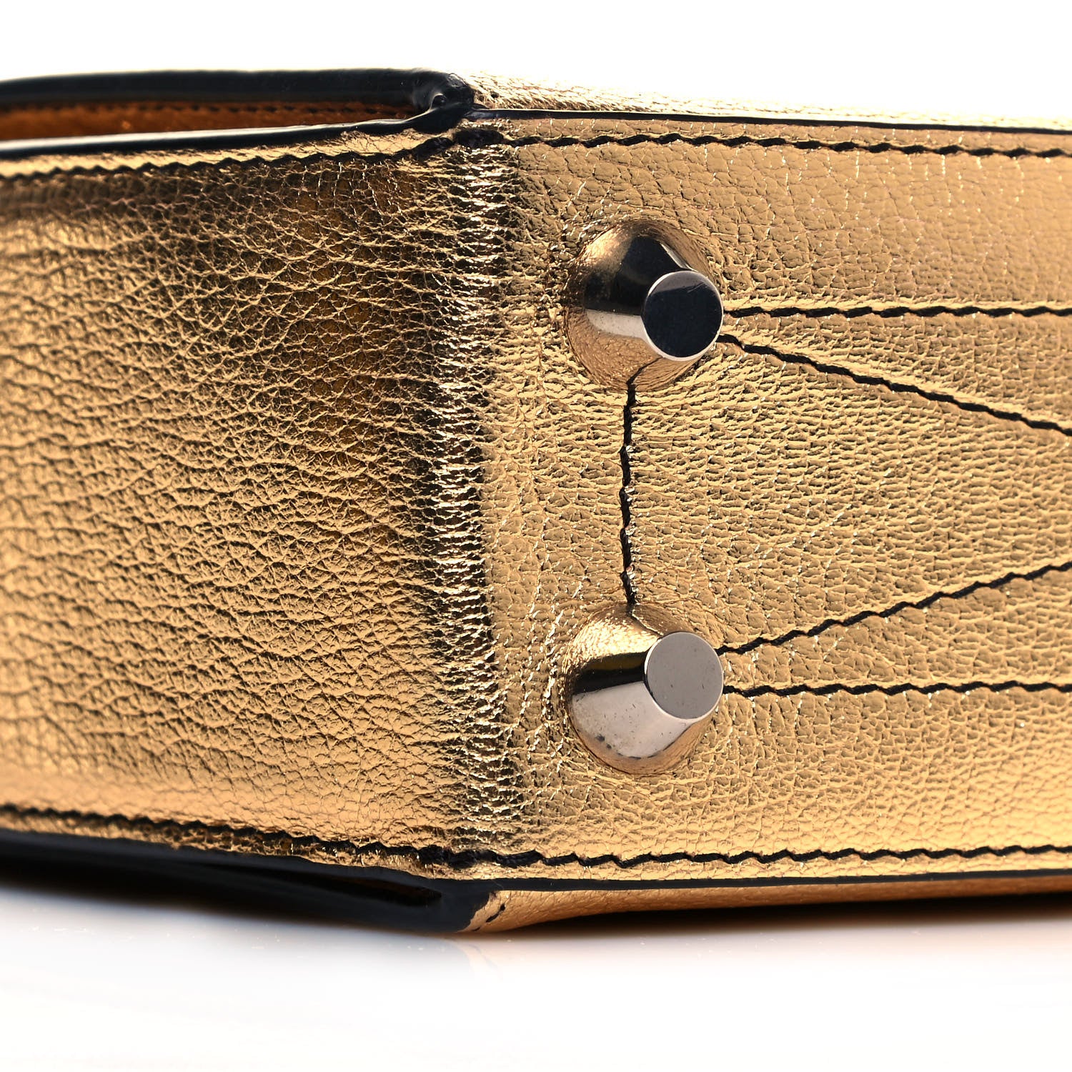 Alexander McQueen Metallic Fine Grain Goatskin Box Shoulder Bag 19 Gold 8 of 9