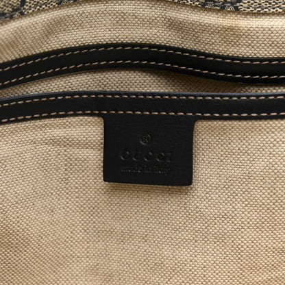 Gucci GG Plus Monogram Large Double Buckle Flap Messenger Bag Beige Navy 6 of 12