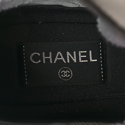 Chanel Calfskin Mesh Lycra Womens Logo High Top Sneakers 40 White 8 of 9