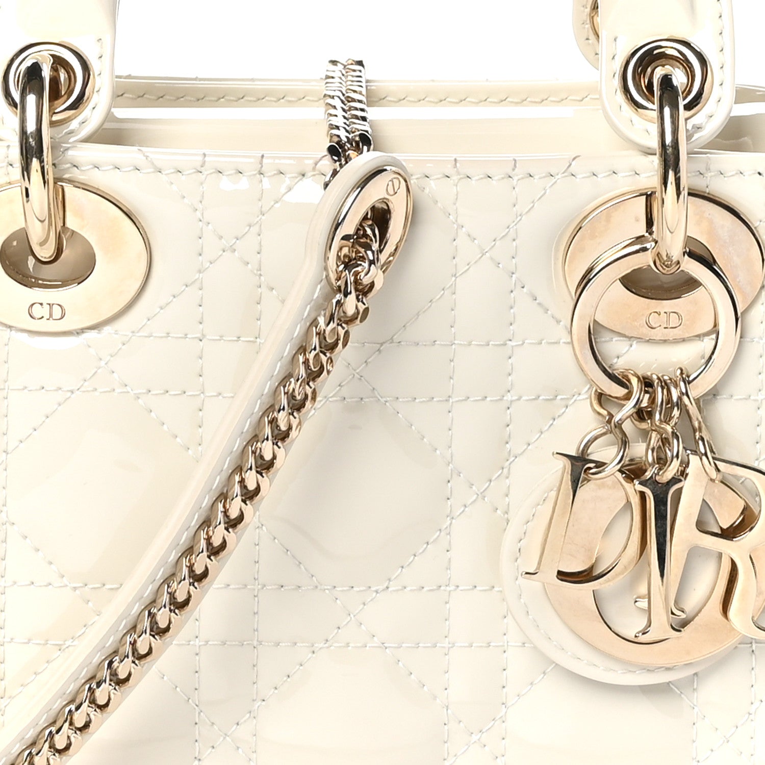 Christian Dior Patent Cannage Mini Lady Dior Latte 8 of 12