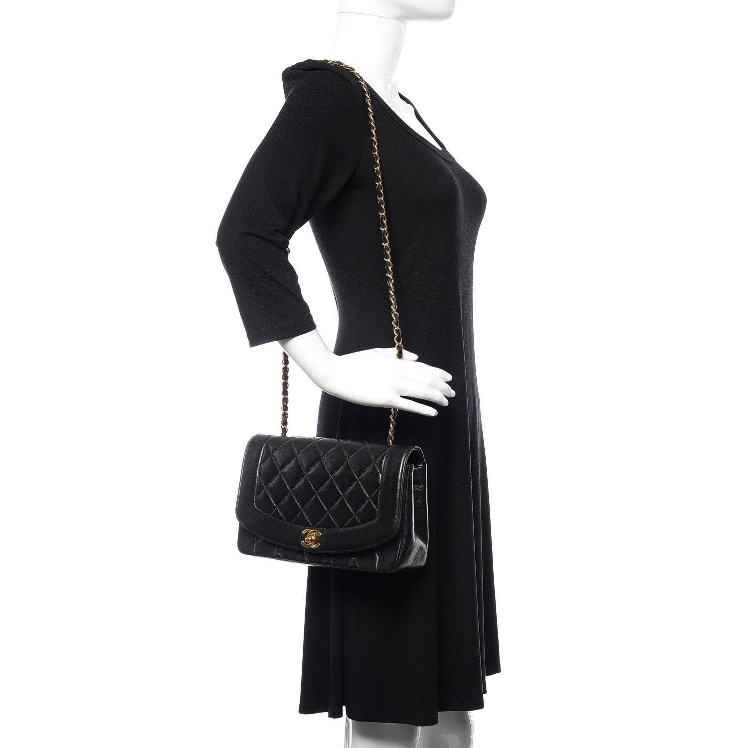 Chanel Lambskin Quilted Medium Single Flap Black 2 of 14