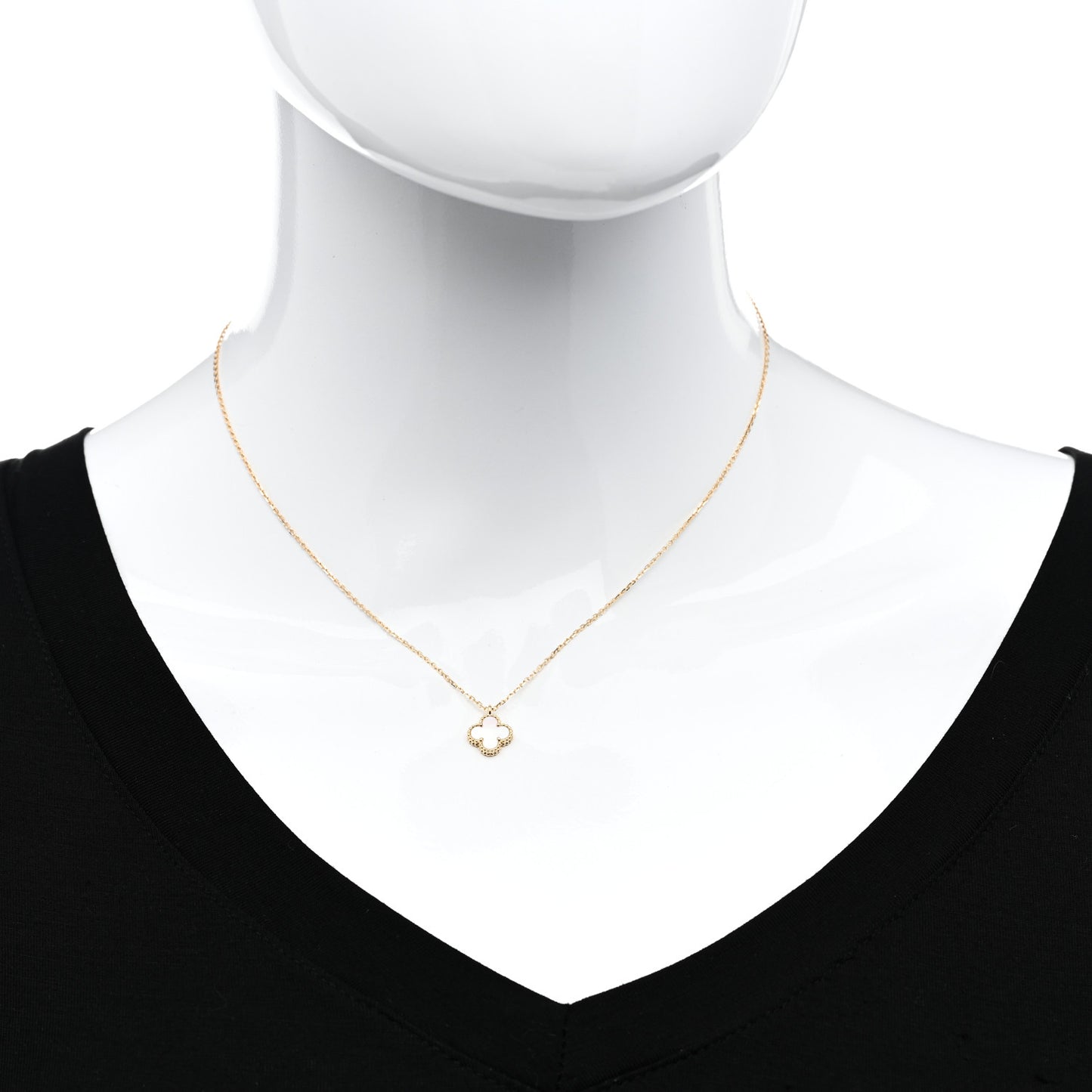 18K Yellow Gold Mother of Pearl Sweet Alhambra Pendant Necklace