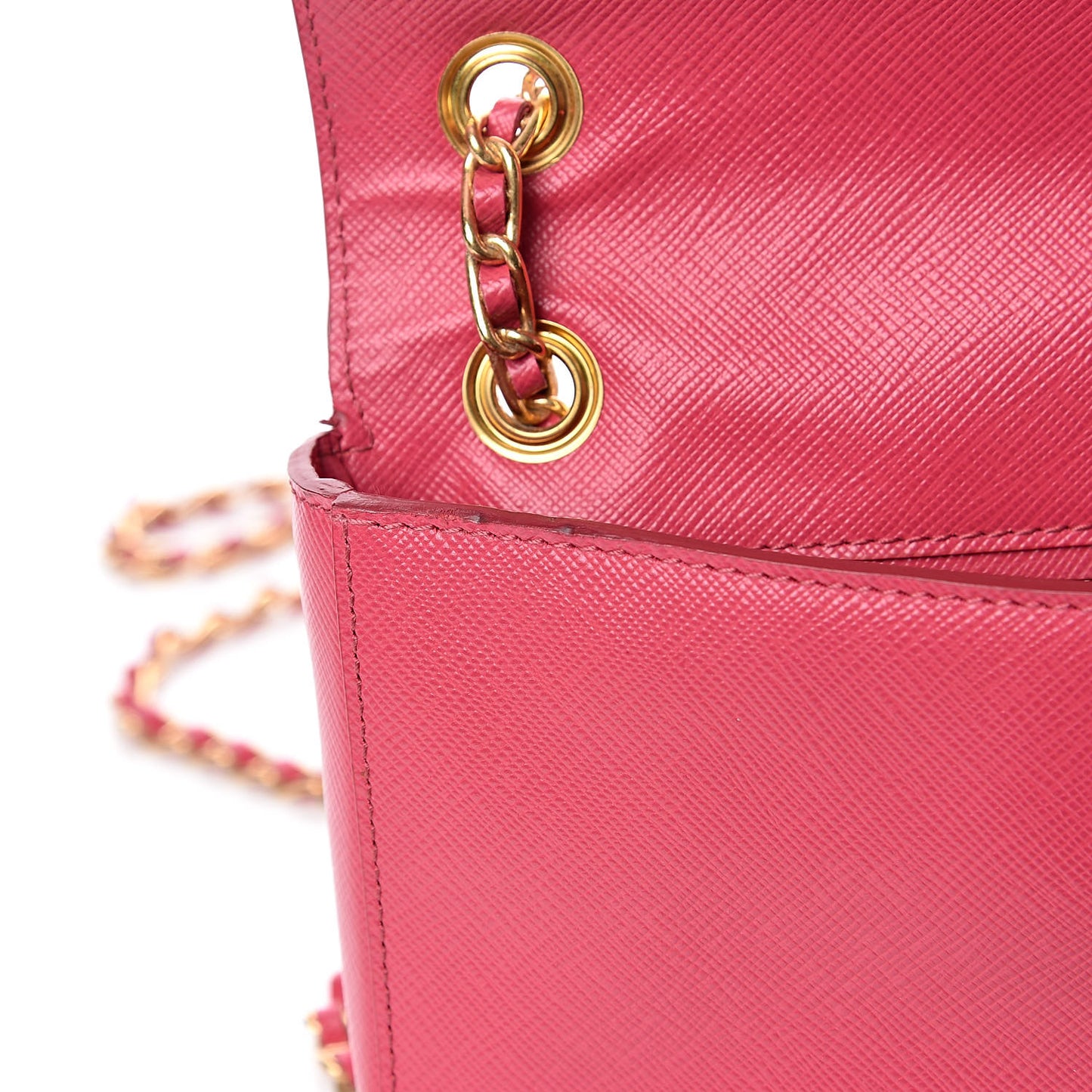 Saffiano Lux Chain Shoulder Bag Peonia