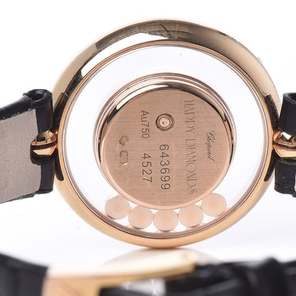 Chopard 18K Rose Gold Alligator 5 Diamond 25mm Happy Diamonds Quartz Watch 5 of 9