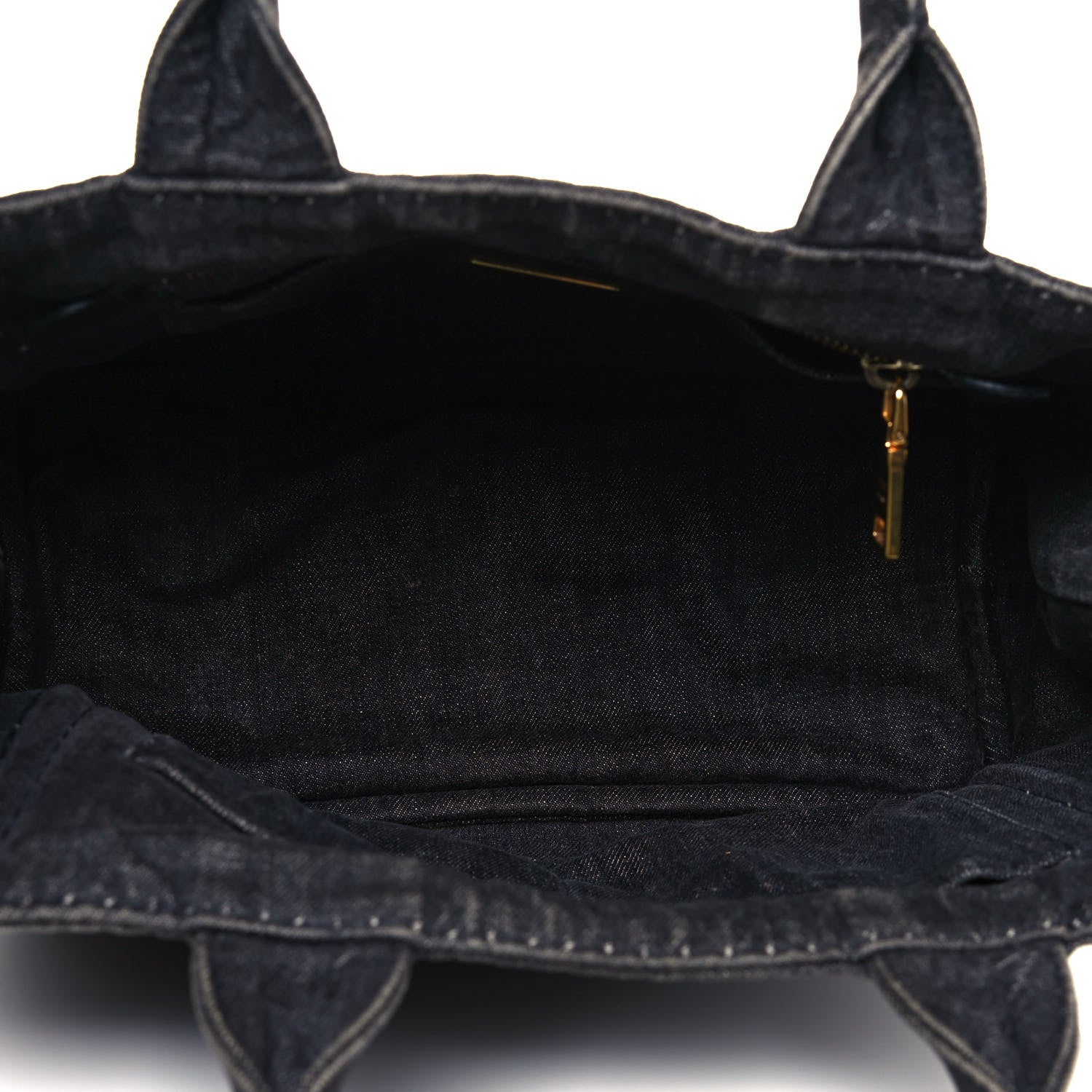 Prada Denim Small Logo Tote Black 6 of 17