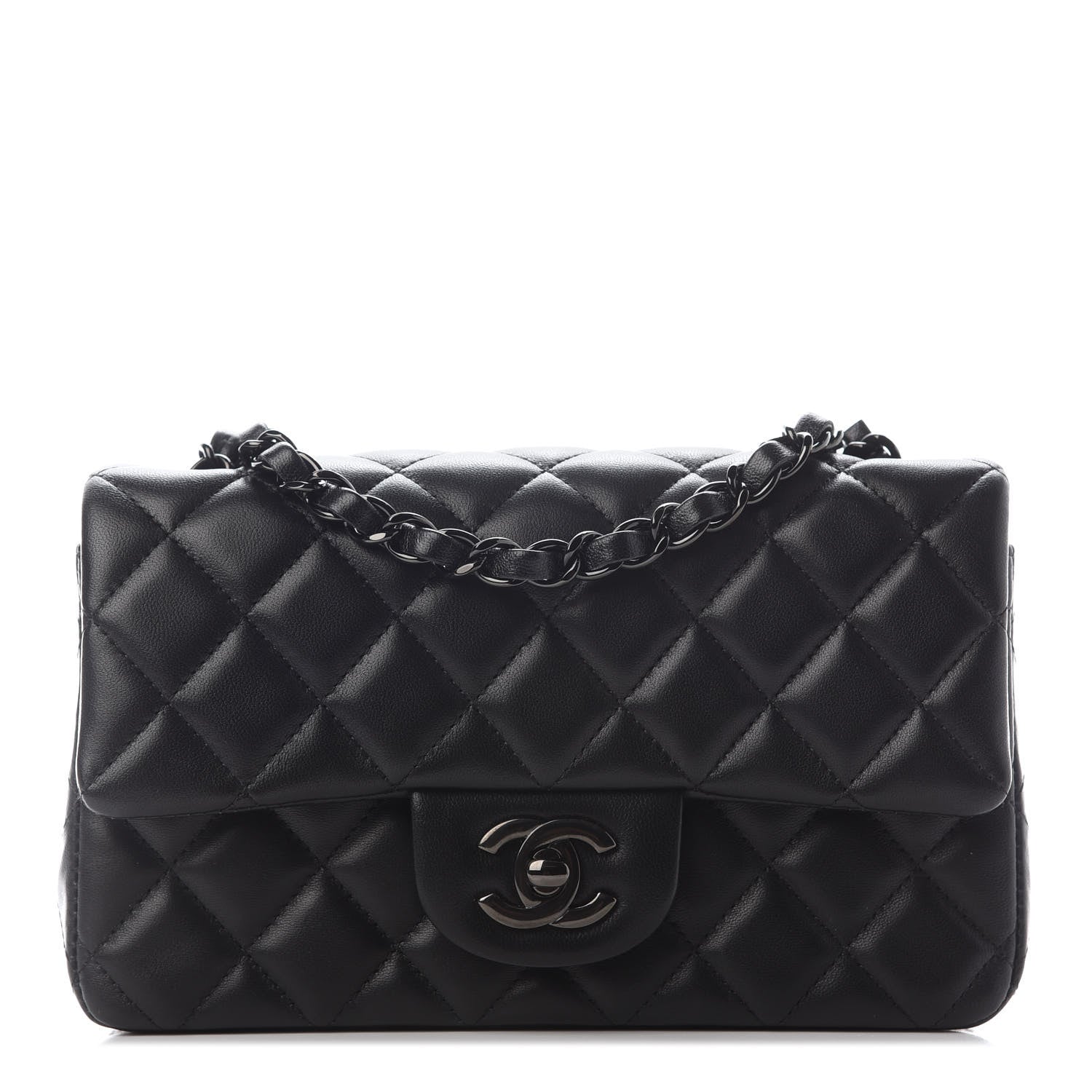 Chanel Lambskin Quilted Mini Rectangular Flap So Black 1 of 8