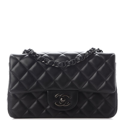 Chanel Lambskin Quilted Mini Rectangular Flap So Black 1 of 8