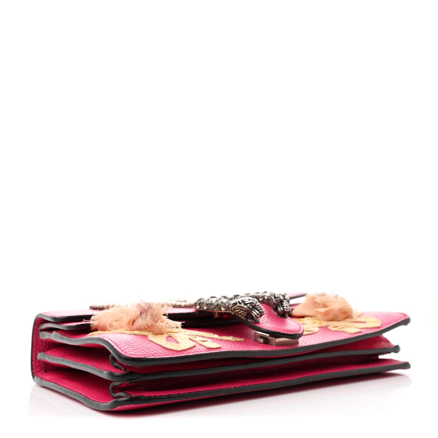 Pebbled Calfskin Embellished Guccify Small Dionysus Shoulder Bag Rosa