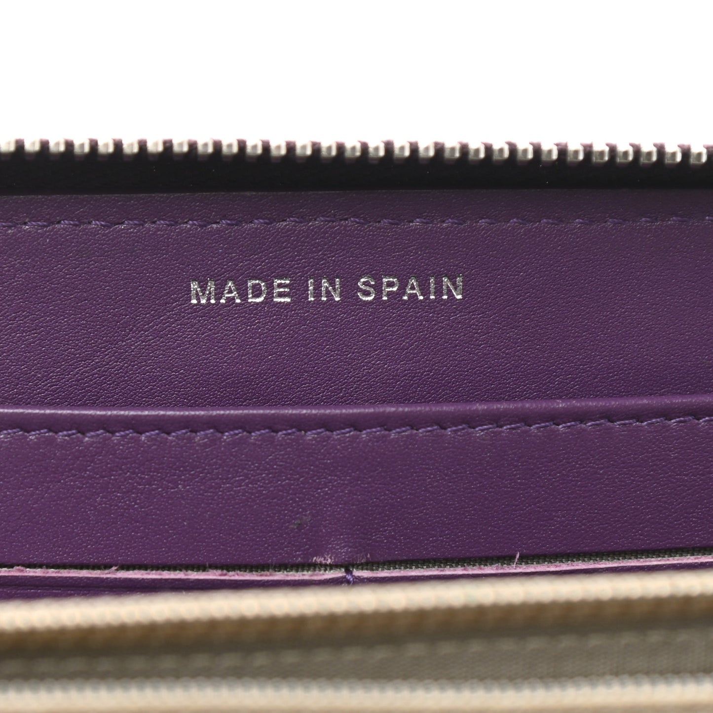 Patent Quilted Brilliant Zip Around Wallet Purple