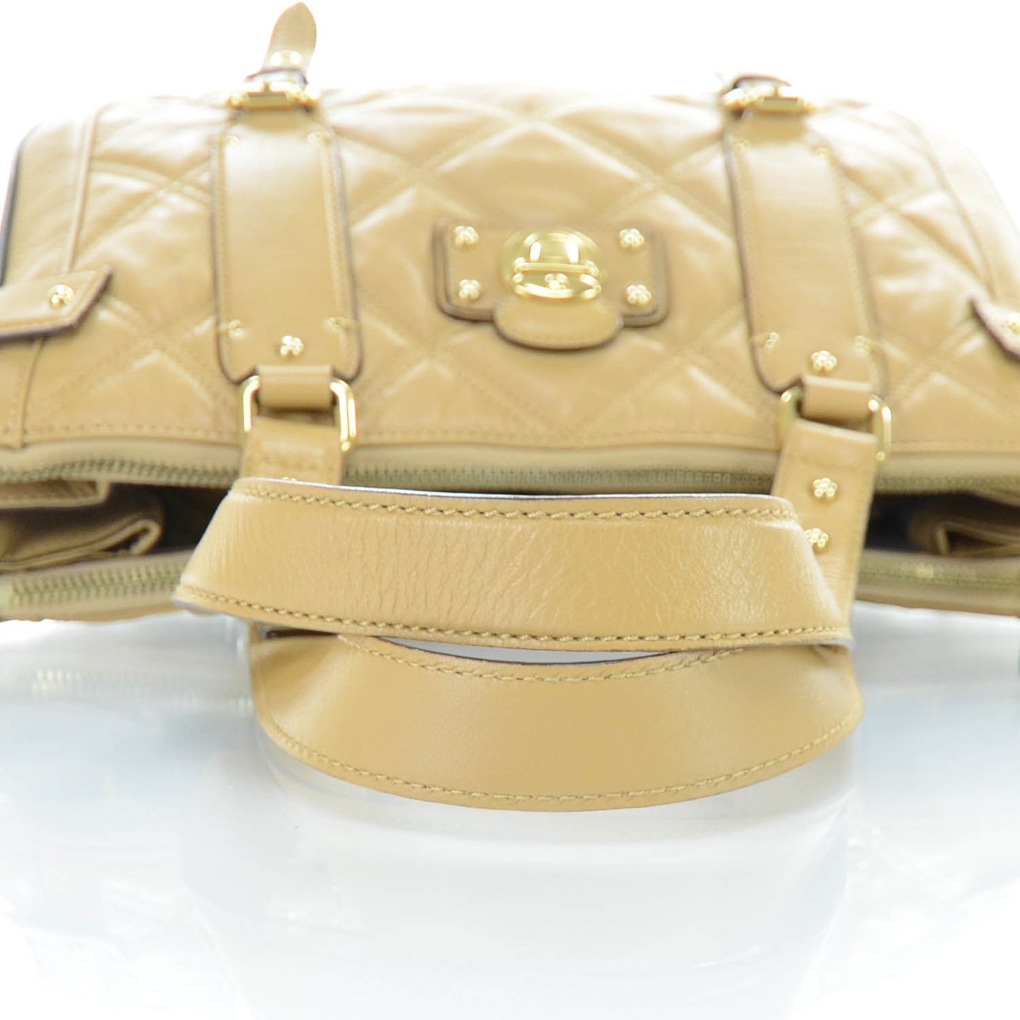 Leather Quilted Saloni Oatmeal