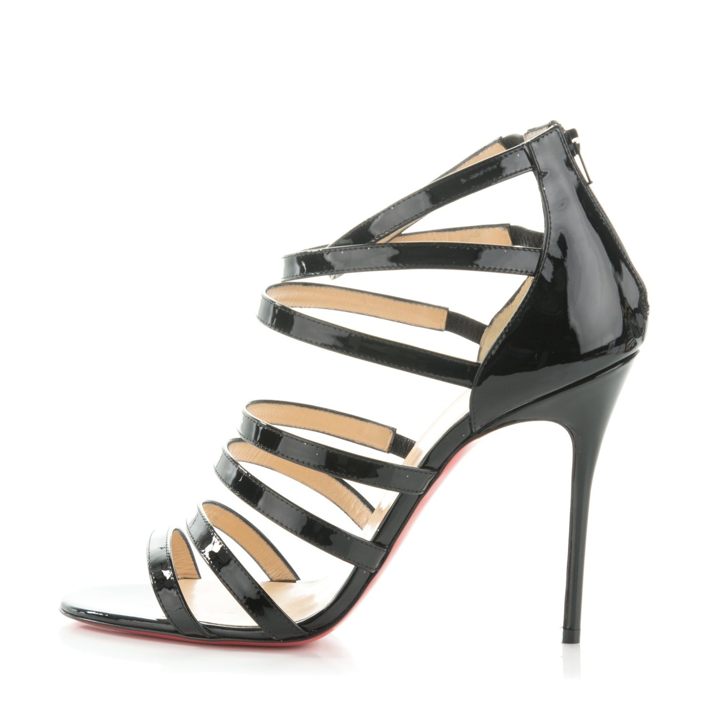 Patent Mariniere 100 Cage Sandals 39 Black