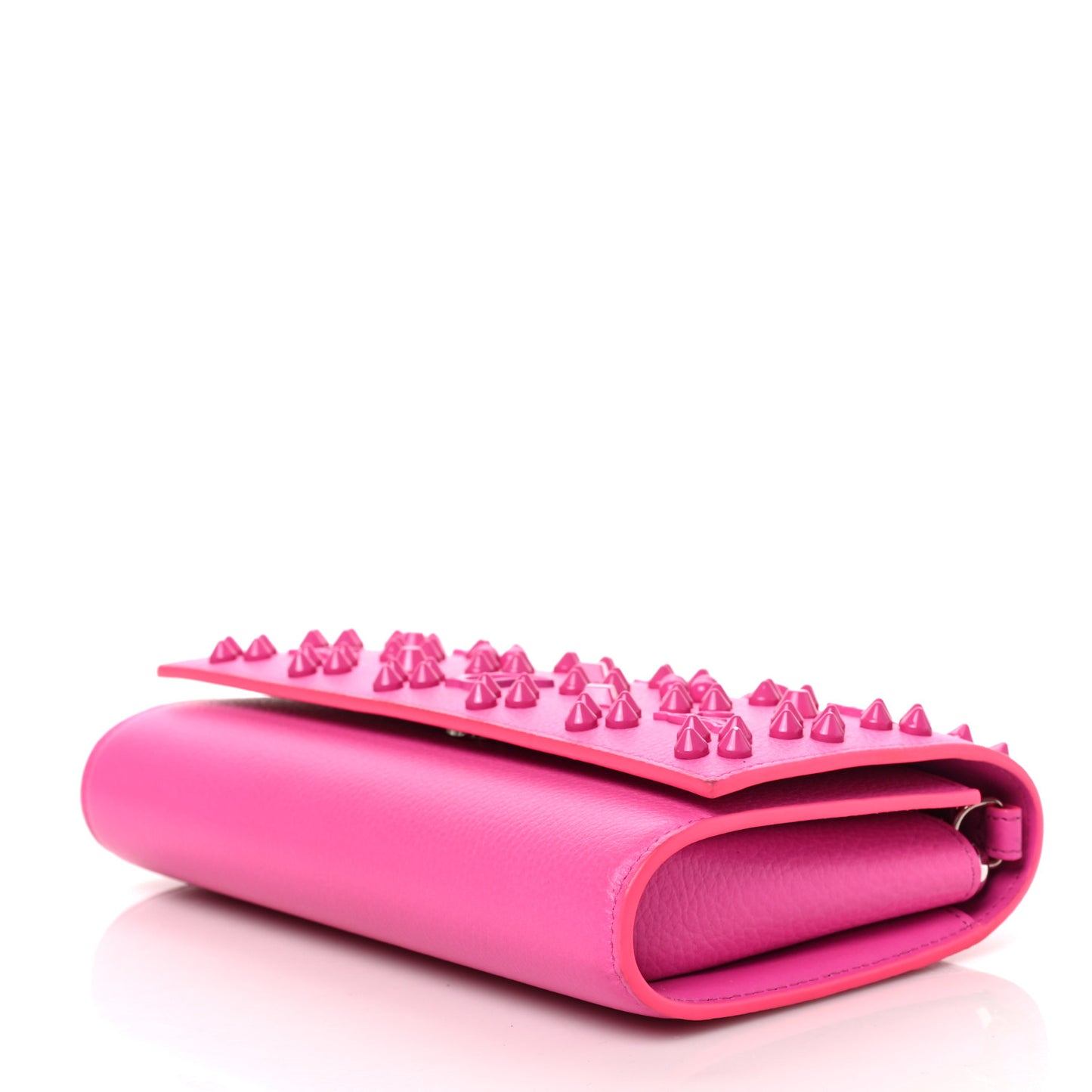 Grained Calfskin Spikes Loubinthesky Paloma Wallet On Chain Glam
