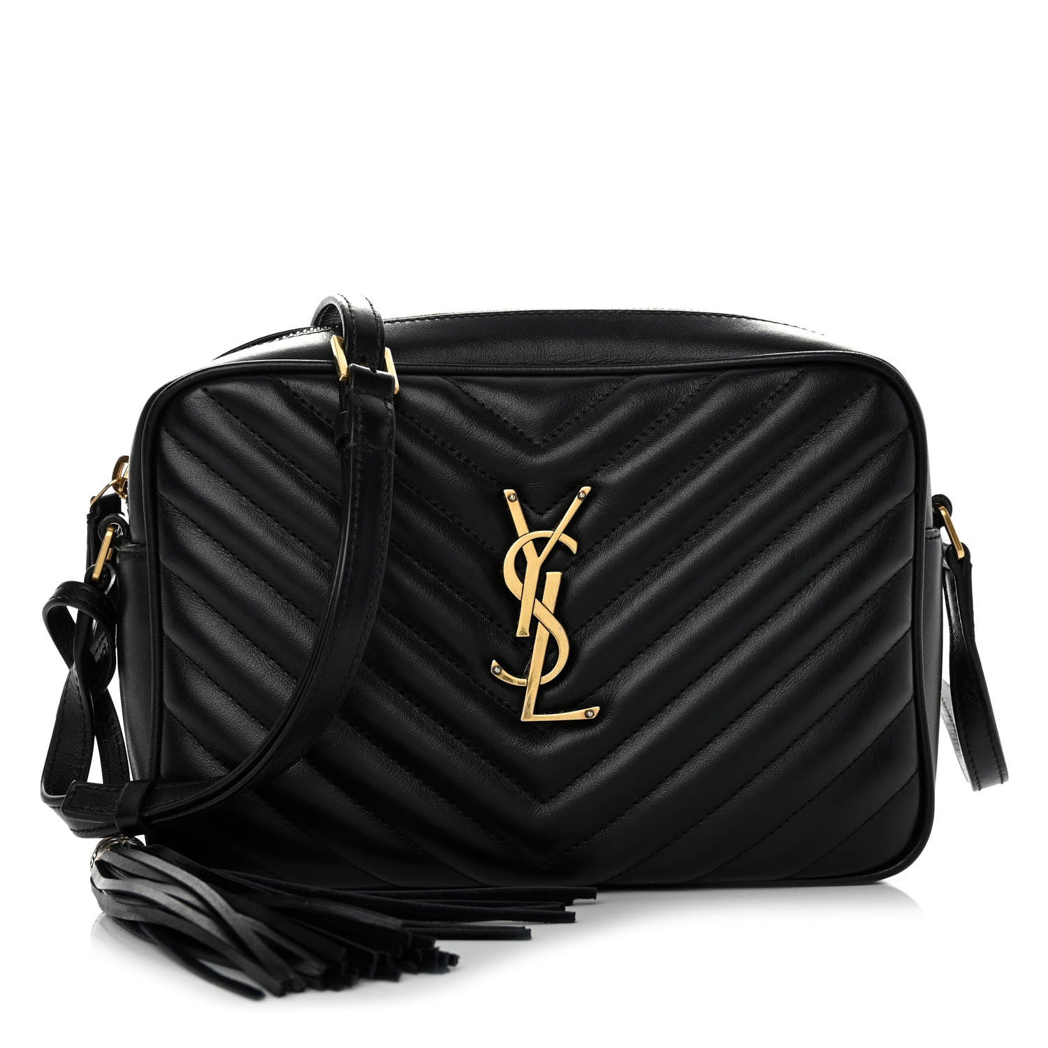 Saint Laurent Calfskin Matelasse Monogram Lou Camera Bag Black 1 of 9