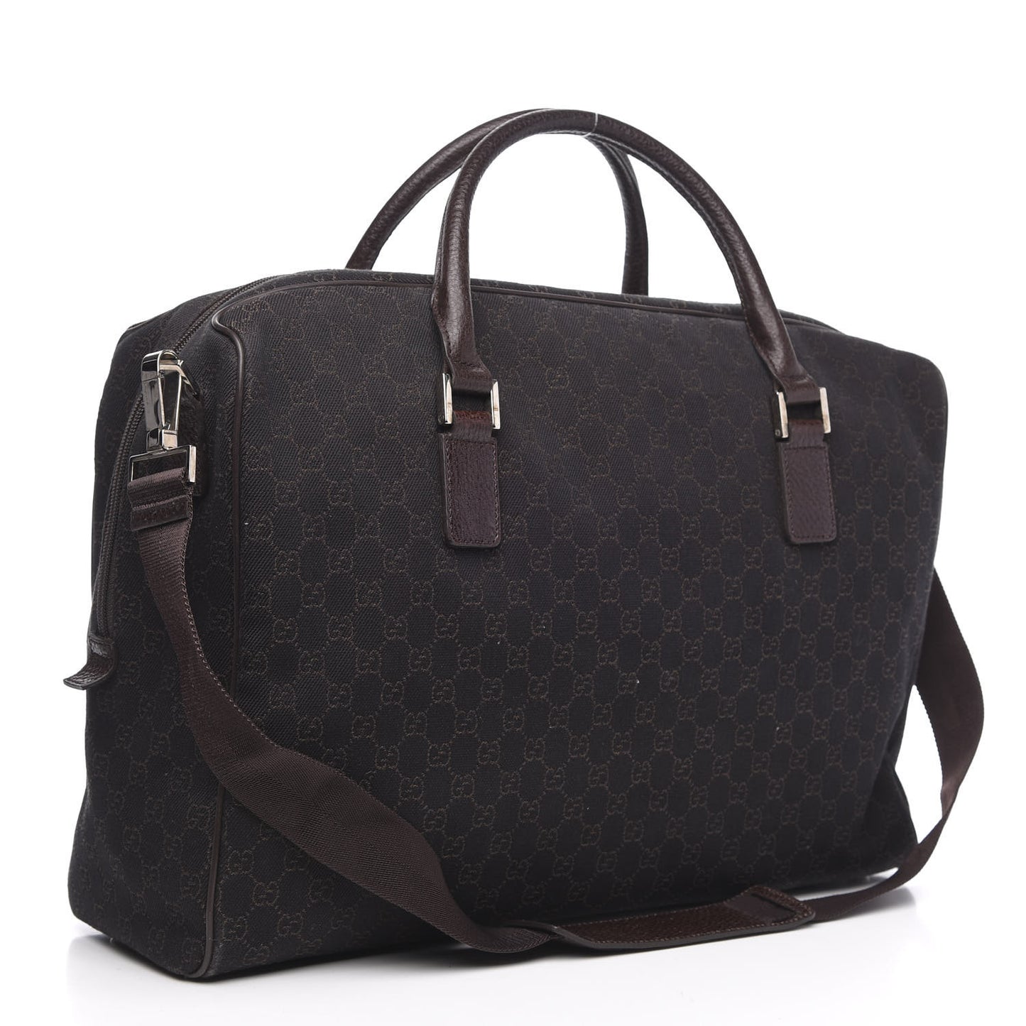Denim Monogram Large Carry On Duffle Dark Brown